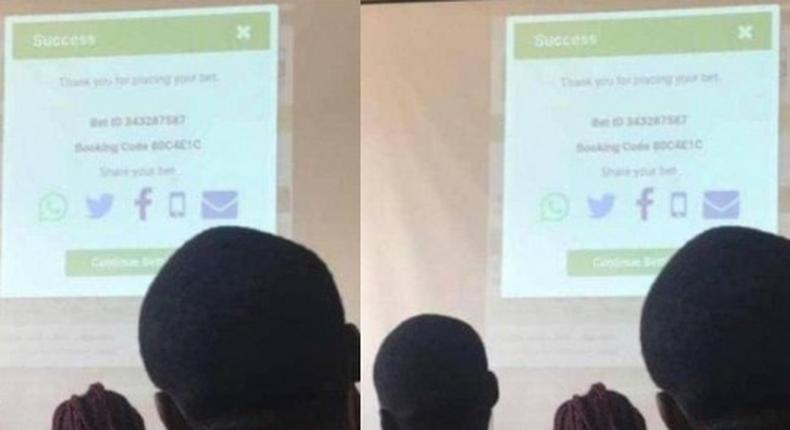 University lecturer mistakenly projects his betting slip during class session