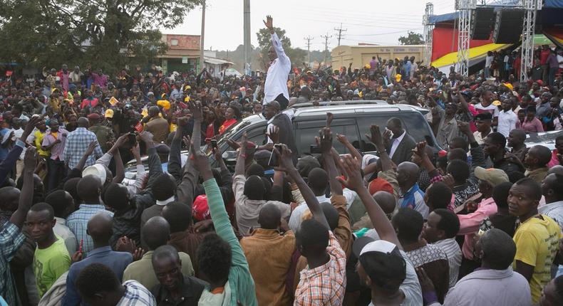 President Uhuru kenyatta during a rally in Rift Valley