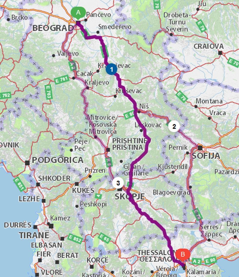 Varijanta preko Severne Makedonije