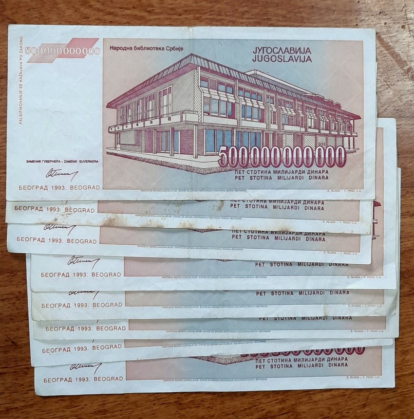 6 novac iz vremena inflacije u Jugoslaviji