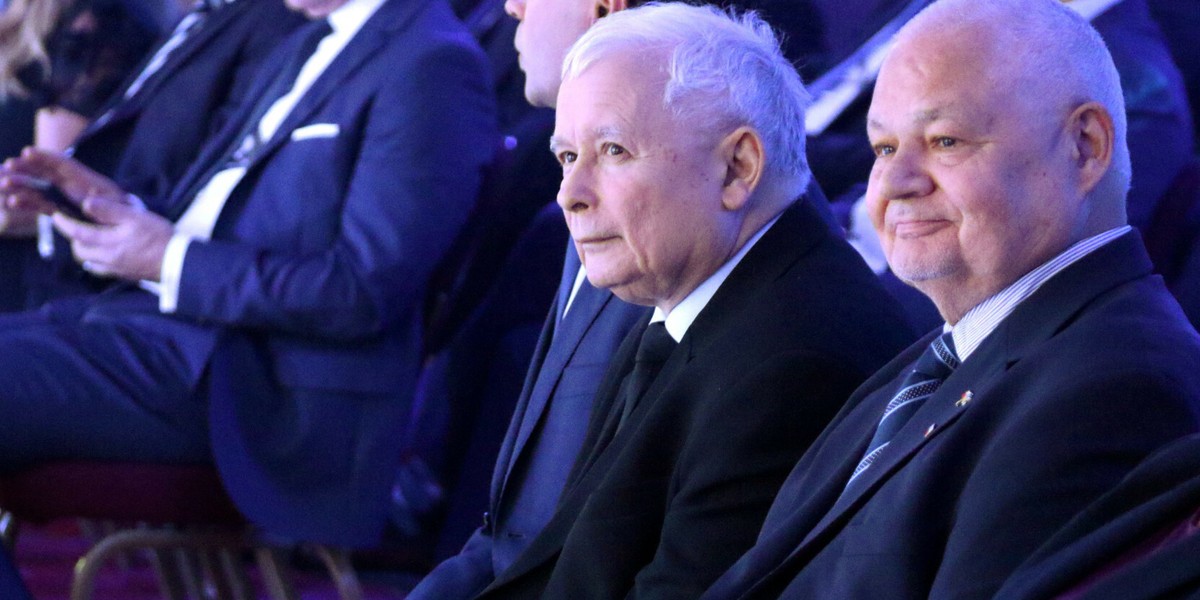 Prezes PiS Jarosław Kaczyński i prezes NBP Adam Glapiński