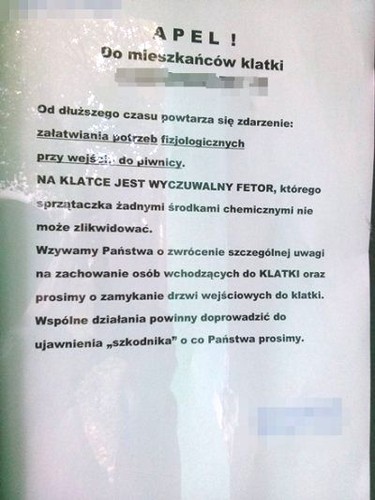 Ogłoszenie sąsiedzkie