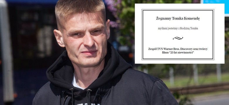 TVN pożegnał Tomasza Komendę. "Myślami jesteśmy z rodziną Tomka"