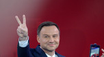 Andrzej Duda podczas wieczoru wyborczego po II turze wyborów prezydenckich w 2015 r.