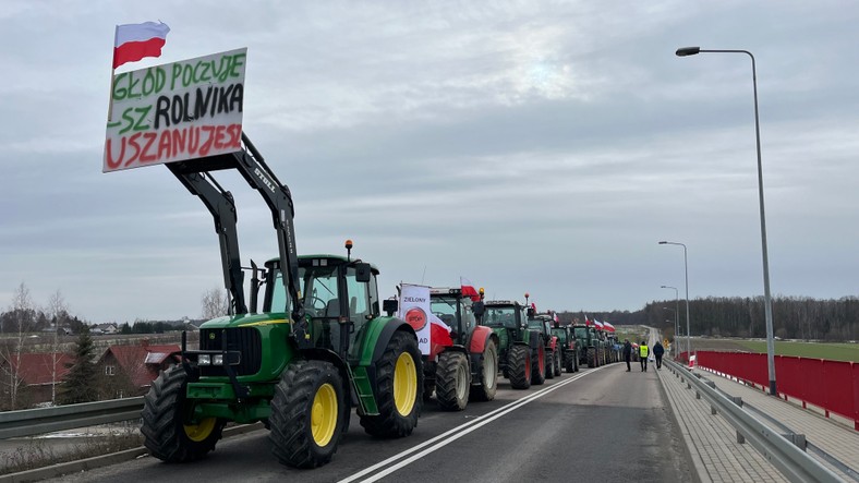 Protest podlaskich rolników w Jeżewie Starym