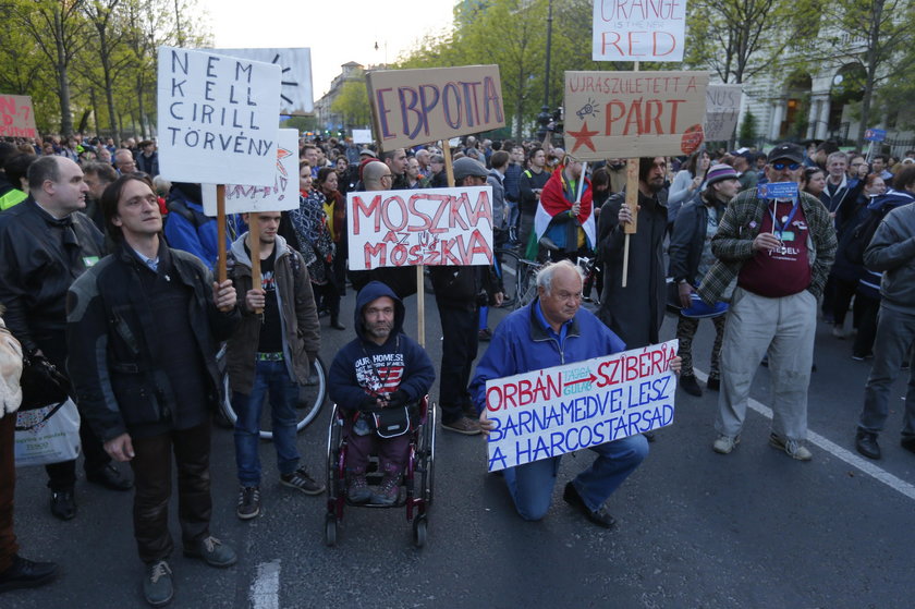 People protest against what they see as the government?s pro-Russia policies near the Russian embass