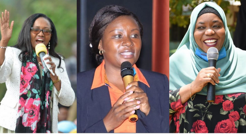 Susan Kihika of Nakuru, Cecily Mbarire of Embu and Fatuma Achani of Kwale county