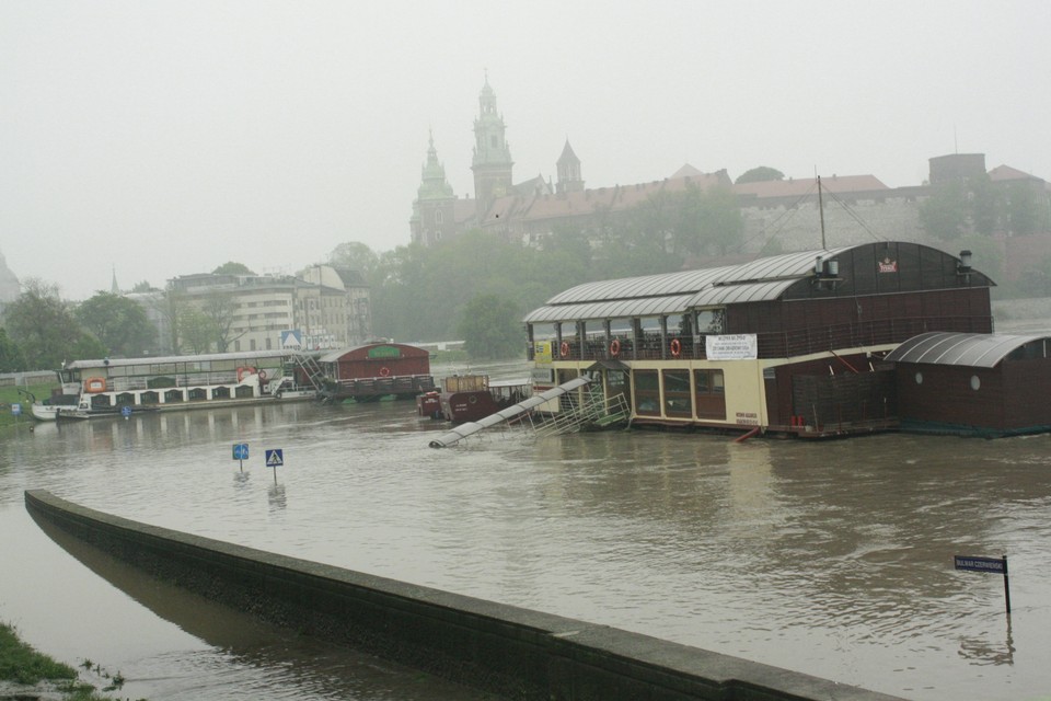 WISŁA KRAKÓW DĘBNICKI MOST POWÓDŹ