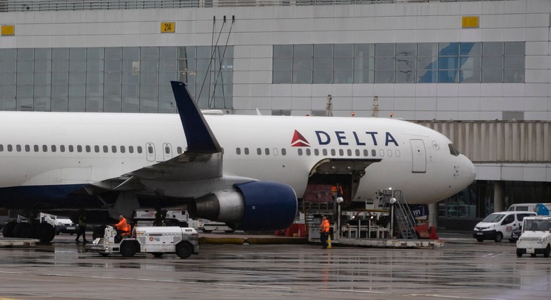 A Delta Air Lines Boeing 767.Nicolas Economou/NurPhoto via Getty Images