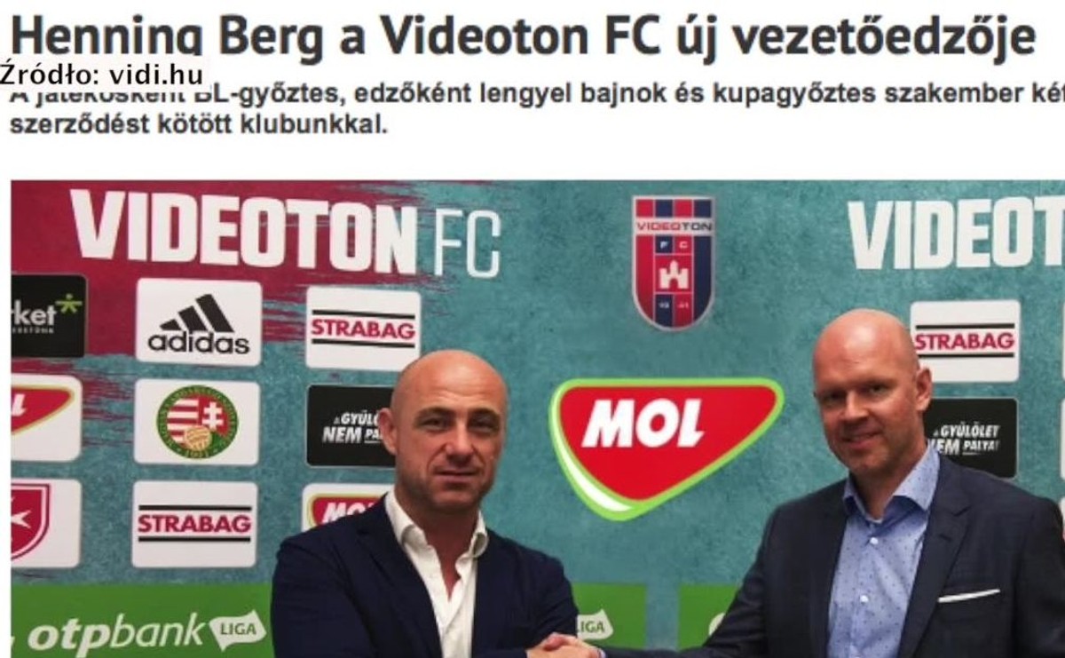 Były trener Legii ma nową pracę. Berg poprowadzi Videoton