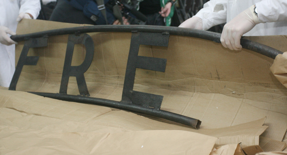 POLAND AUSCHWITZ SIGN RECOVERED