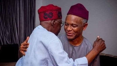 President Bola Tinubu and Nasiru El-Rufai [Twitter:@BashirElRufai]