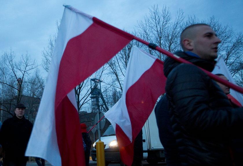 Pikieta górników w Mysłowicach