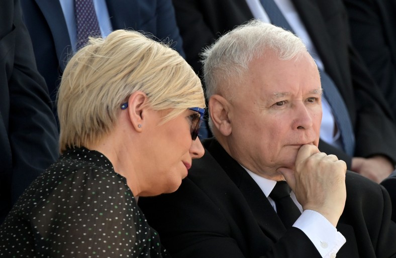 Szefowa Trybunału Konstytucyjnego Julia Przyłębska i prezes Prawa i Sprawiedliwości Jarosław Kaczyński