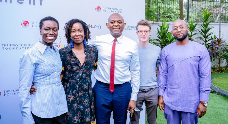 Tony Elumelu with Google.org Fellows