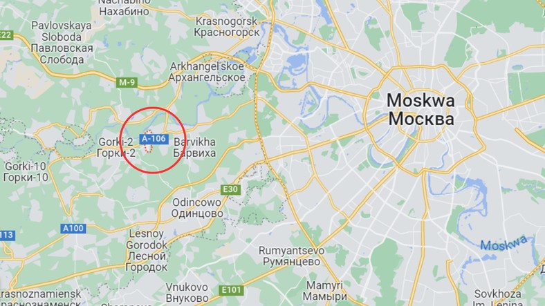 Rezydencja Putina jest położona ok. 40 km od Moskwy