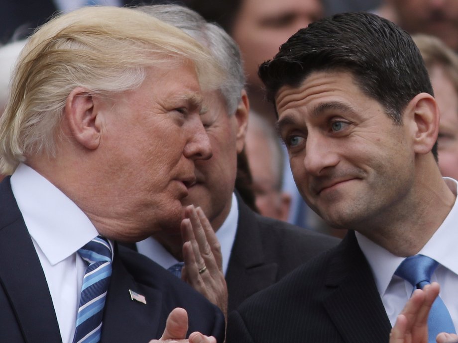 Trump and House Speaker Paul Ryan.