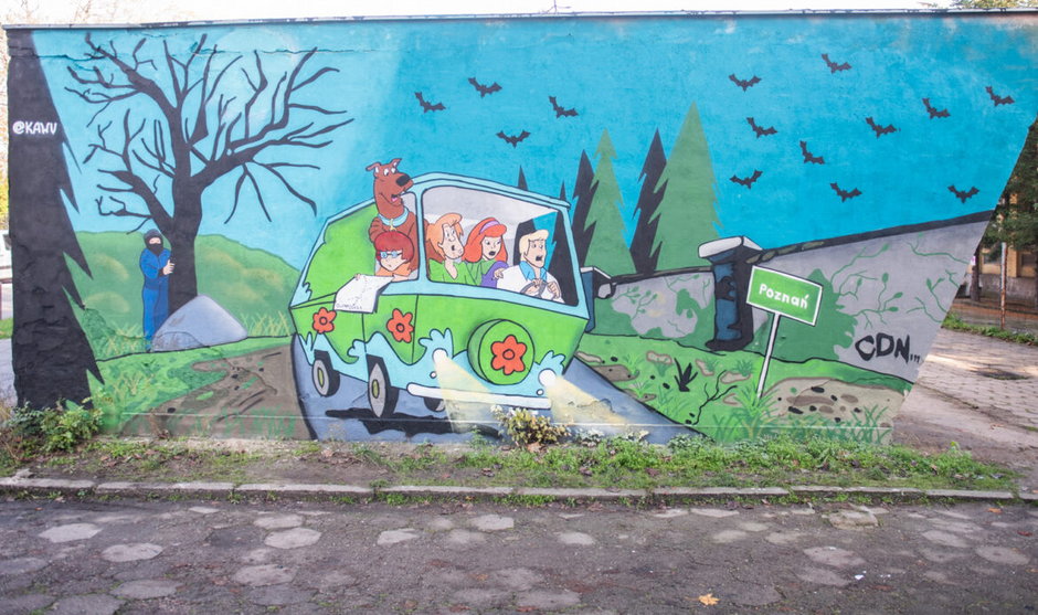 Mural Kawu przy ul. Szpitalnej