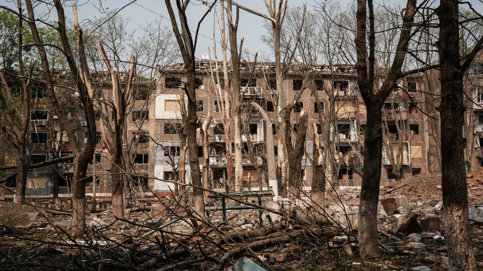 Zniszczenia w Kramatorsku we wschodniej Ukrainie