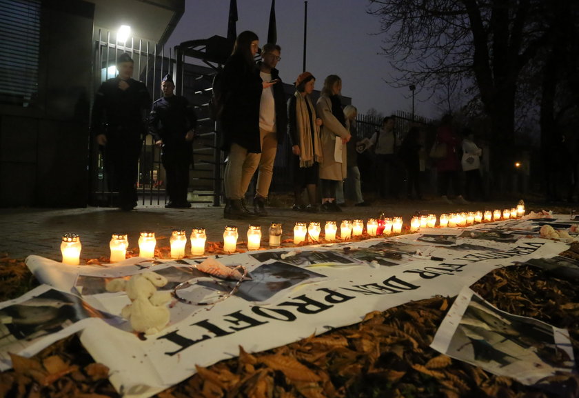 Protest przed Ambasadą Niemiec w Warszawie