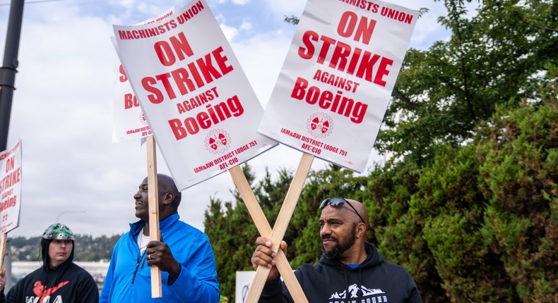 33,000 Boeing IAM union members have been on strike since September 13.Stephen Brashear/Getty Images