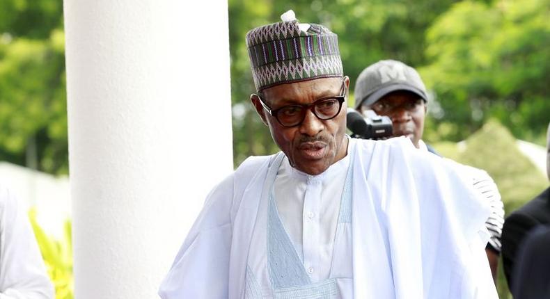 Nigeria's President Muhammadu Buhari arrives for the Summit of Heads of State and Governments of the Lake Chad Basin Commission (LCBC) at the presidential wing of the Nnamdi Azikiwe International Airport Abuja, Nigeira June 11, 2015.      REUTERS/Afolabi Sotunde