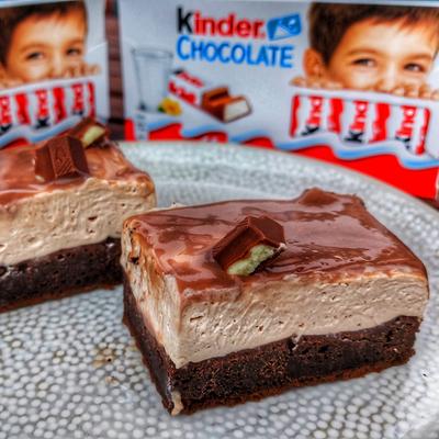 Kinder Brownie Cheesecake