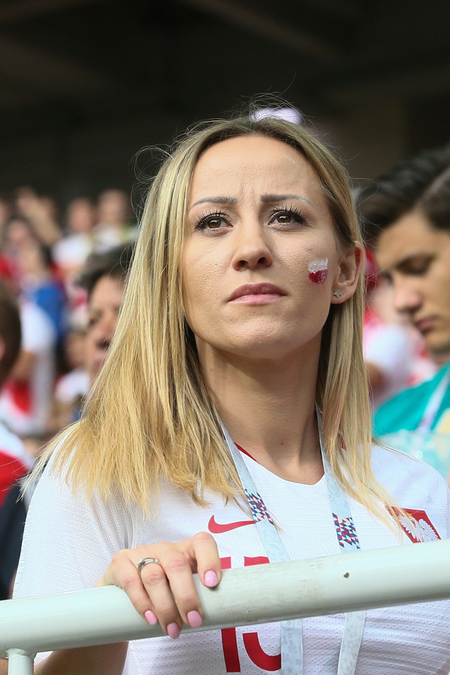 Marta Glik na meczu Polska — Senegal na mistrzostwach świata w czerwcu 2018 r.