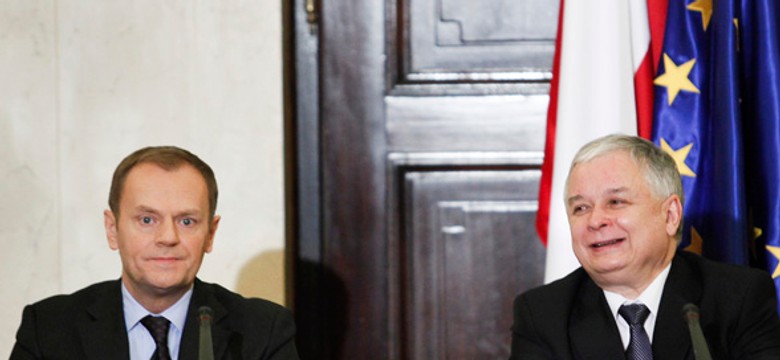 Prezydent broni Tuska przed stoczniowcami