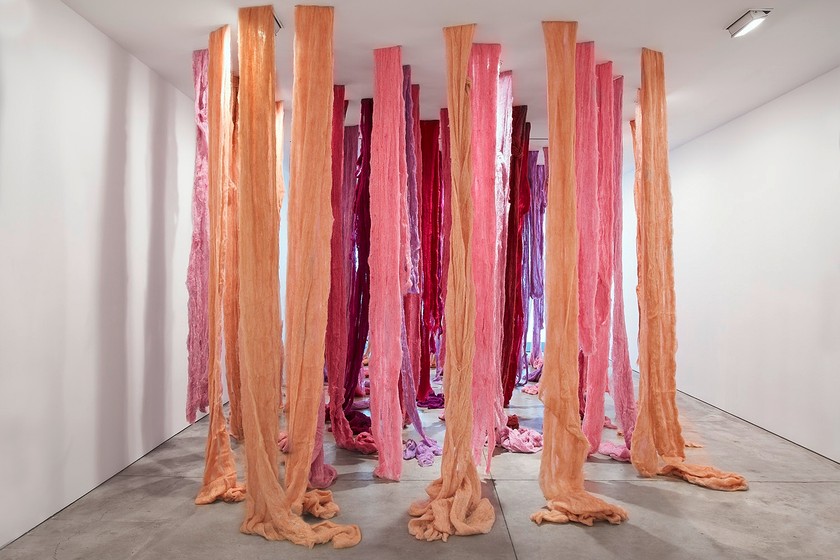 Cecilia Vicuña «Quipu Viscera», 2017.