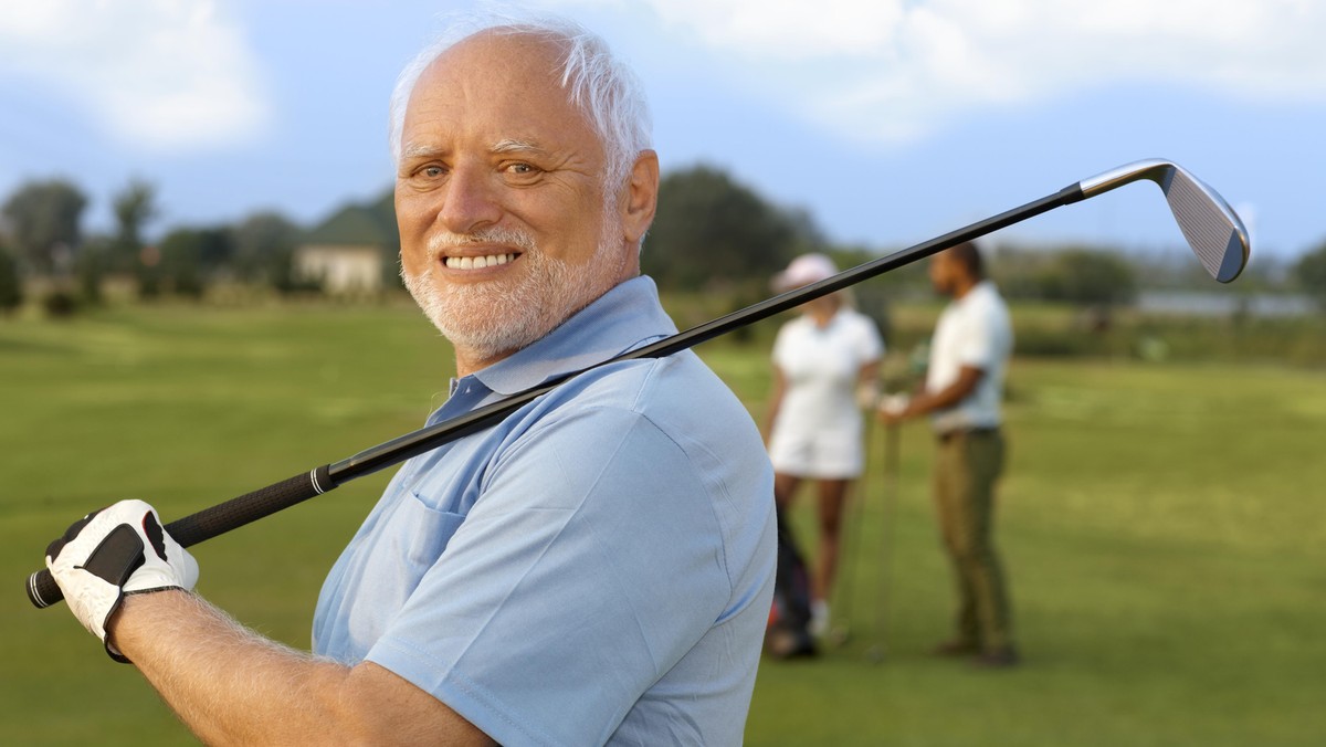 Portrait of mature male golfer