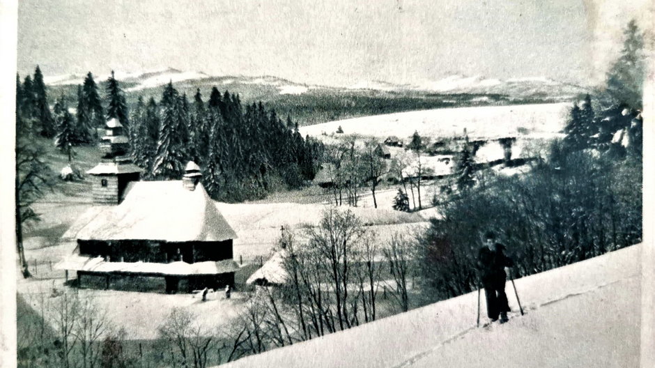 Pocztówka. Cerkiew w Siankach - 1914 rok.