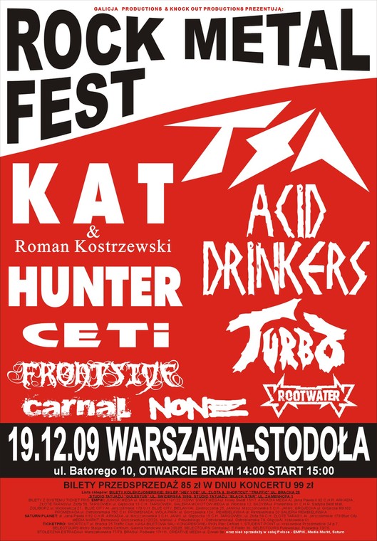 Rock Metal Fest 19 grudnia w Warszawie