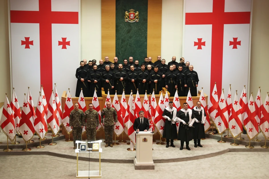 Mihail Kavelašvili tokom inauguracije u Tbilisiju 29. decembra