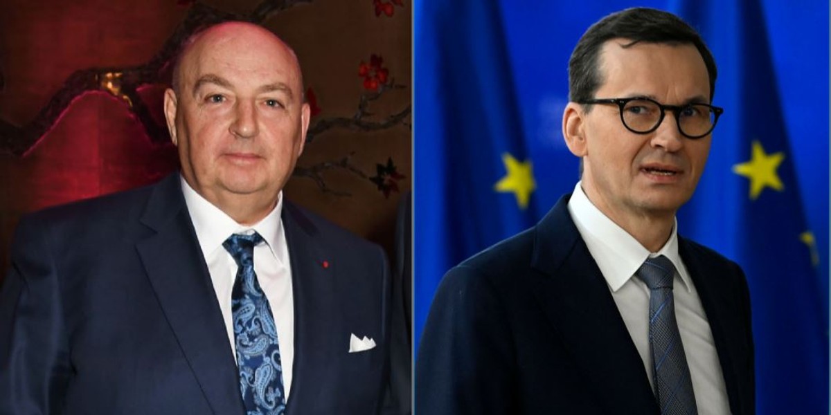 Wiaczesław Mosze Kantor i Mateusz Morawiecki