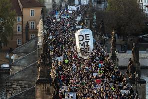 Thousands protest against Czech Prime Minister Andrej Babis during 29th anniversary of the Velvet Re