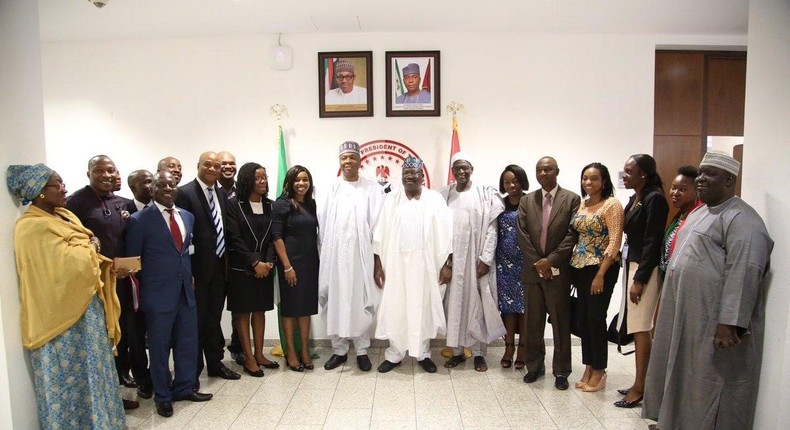 Leaders of the Nigerian Senate and the Technical Committee on the review of CAMA and ISA