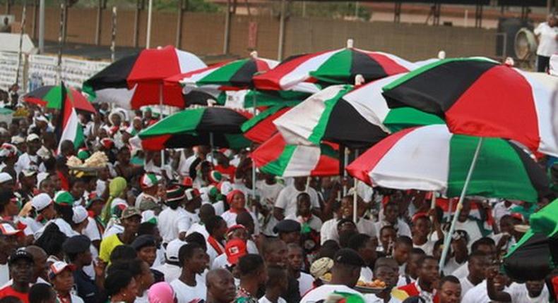 Some Supporters of the leading opposition party in Ghana, NDC.