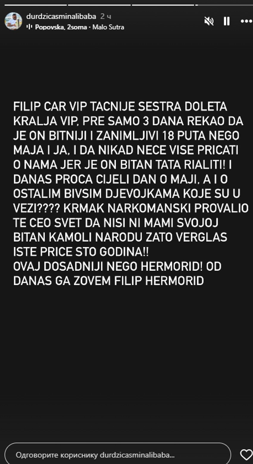 Asmin urnisao Filipa Cara: "Ukrao od ćerke zlato da kupi belo za nosić"
