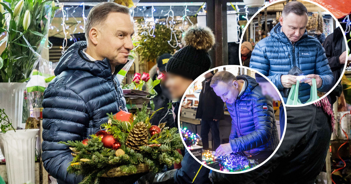 Andrzej Duda en el frenesí de las compras navideñas.  Compré un hermoso tocado [ZDJĘCIA]