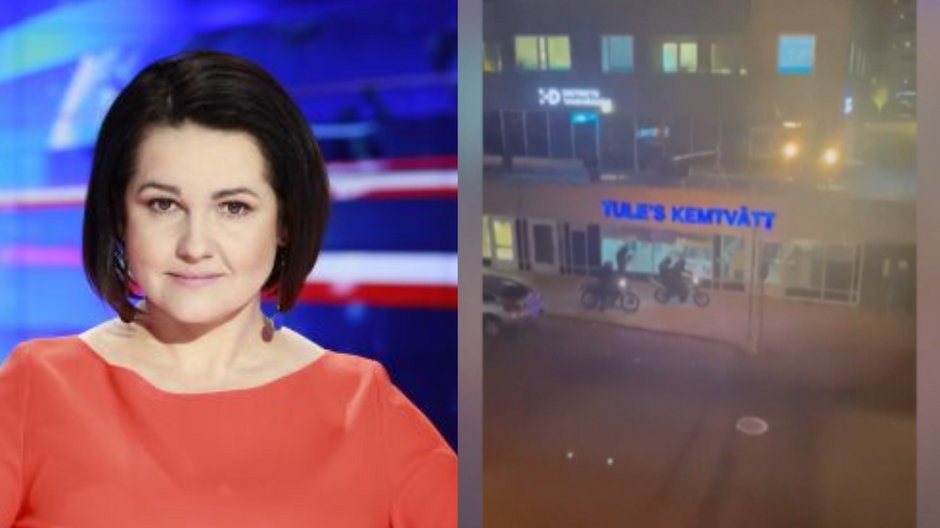 Prezenterka Edyta Lewandowska prowadziła wydanie "Wiadomości", w którym pojawił się materiał