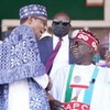 President Muhammadu Buhari and the Presidential candidate of the APC, Bola Ahmed Tinubu. (Thisday)