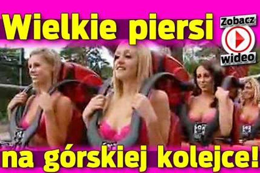 Wielkie piersi na górskiej kolejce! WIDEO