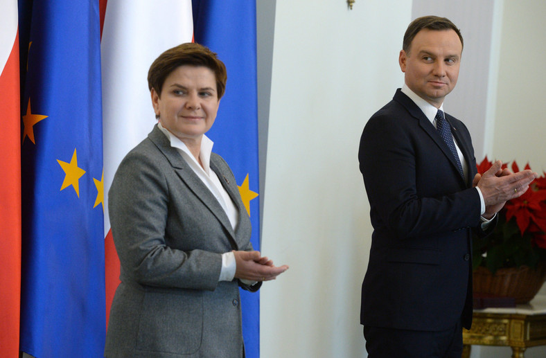 Premier Beata Szydło i prezydent Andrzej Duda w 2015 r.