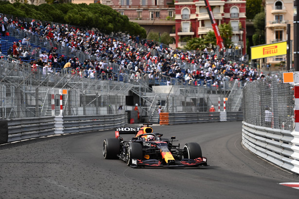 Max Verstappen podczas GP Monako w 2021 roku