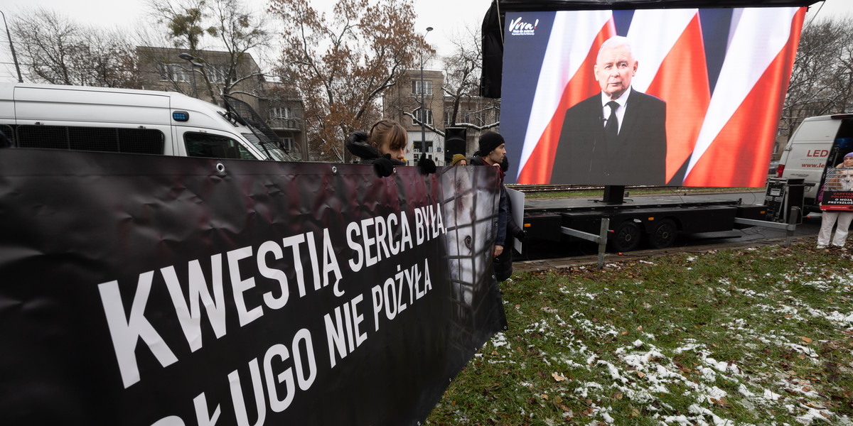 Protest przed domem Jarosława Kaczyńskiego