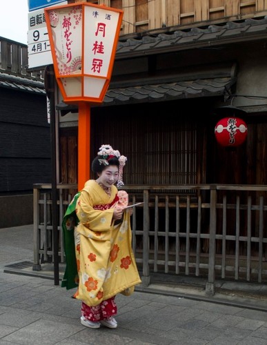 Gejsze w Kioto w Japonii