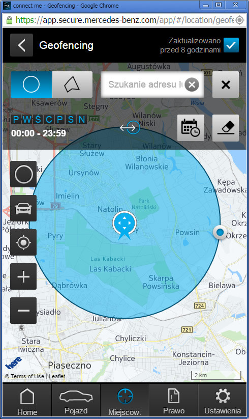 Mercedes me connect - geofencing