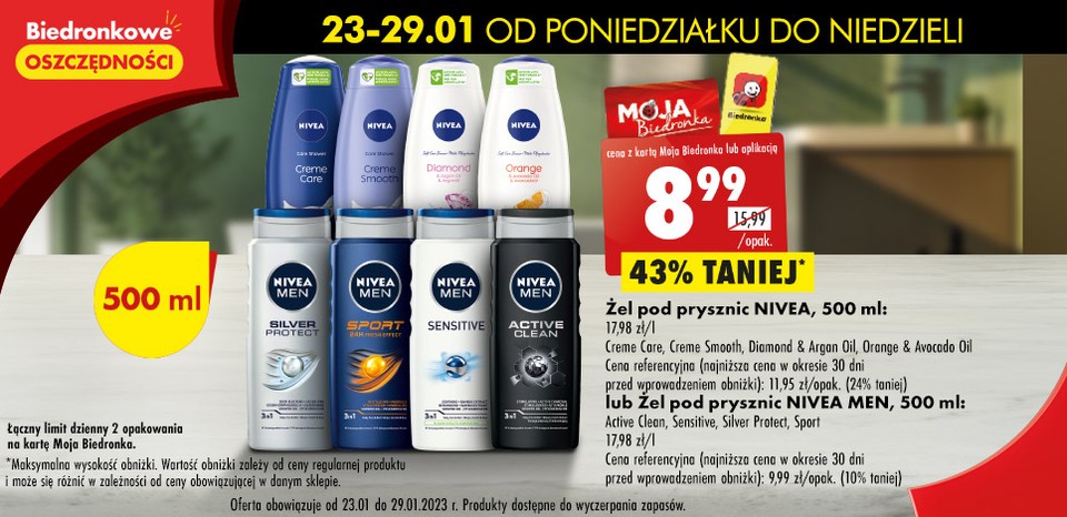 Żel pod prysznic Nivea - 8,99 zł