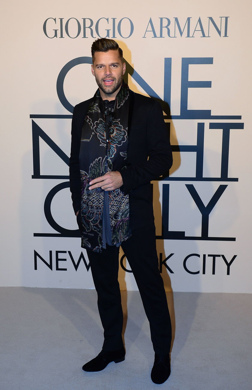 Ricky Martin na pokazie kolekcji Giorgio Armani w Nowym Jorku